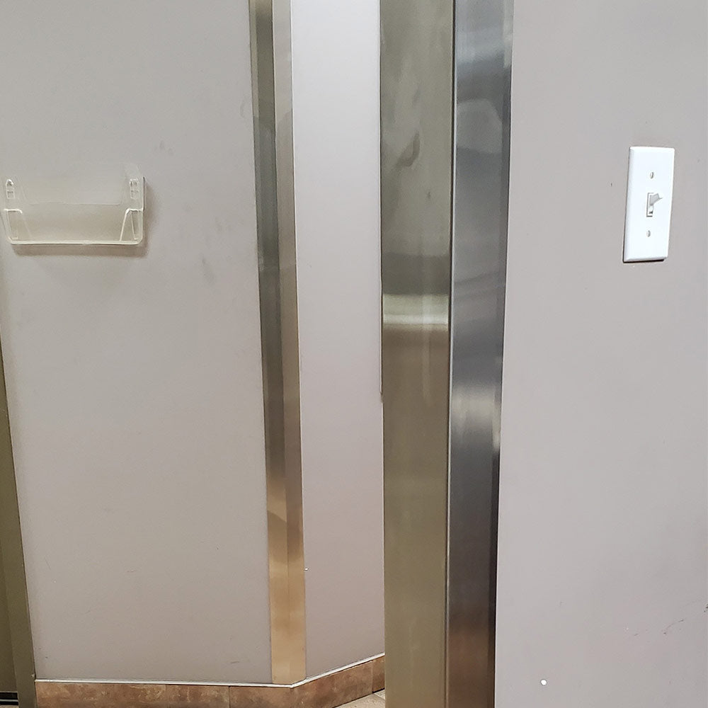 22GA SS End Cap Guard 48"L x 4" x 4.875" x 4" WallGrip™ Edge - Boss Corner Guards